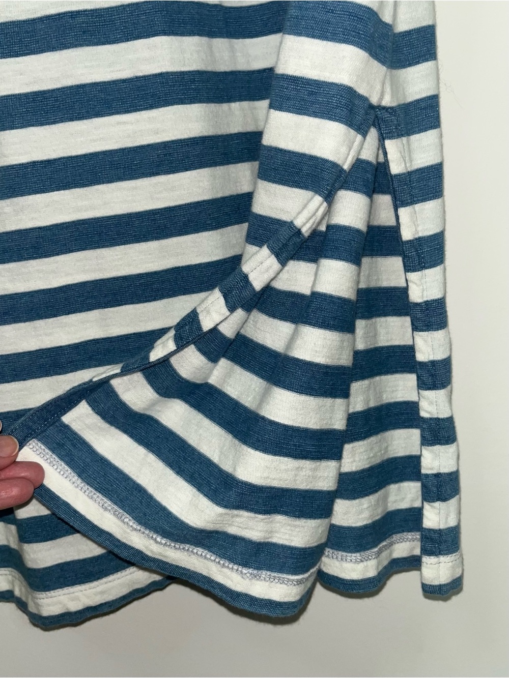 Current/Elliott The Perfect Muscle Tee Striped Maxi Dress Blue Cream Sz 1 Small - Picture 9 of 10
